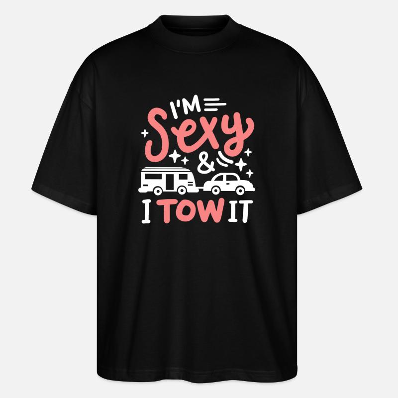 Camping Wohnwagen Camper - Stanley/Stella Oversized Unisex Bio T-Shirt Blaster 2.0 - Schwarz