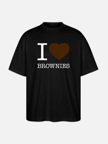 I LOVE BROWNIES - Stanley/Stella Oversized Unisex Organic T-shirt Blaster 2.0 - black