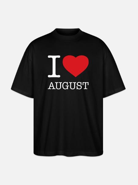 I LOVE AUGUST - Stanley/Stella Oversized Unisex Organic T-shirt Blaster 2.0 - black