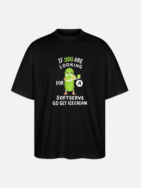 Gurke spielt Pickleball - Stanley/Stella Oversized Unisex Bio T-Shirt Blaster 2.0 - Schwarz