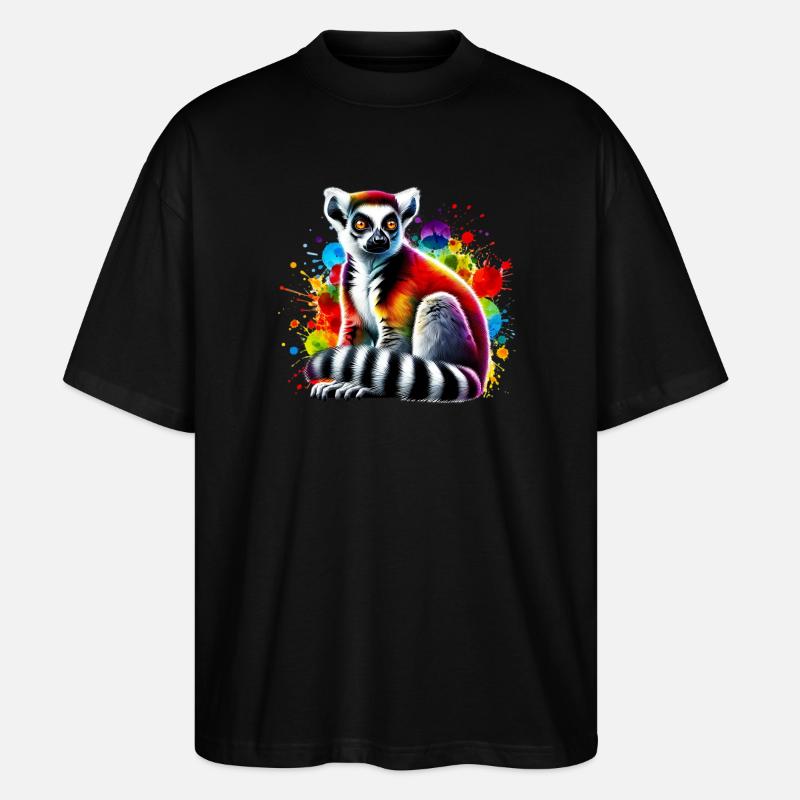Lemur - Stanley/Stella Oversized Unisex Bio T-Shirt Blaster 2.0 - Schwarz