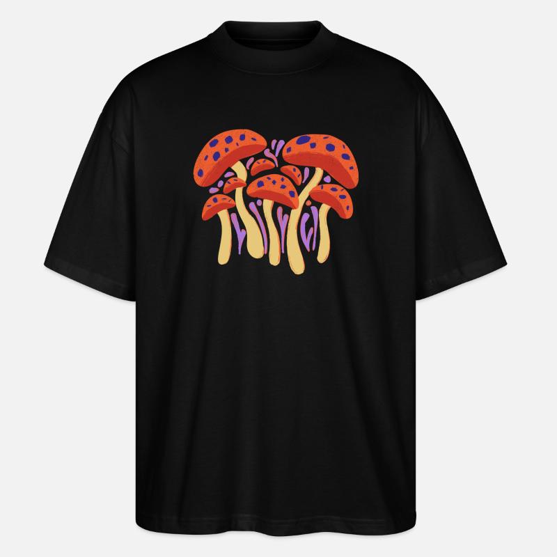 Waldpilz Truppe in Rotgelb - Stanley/Stella Oversized Unisex Bio T-Shirt Blaster 2.0 - Schwarz