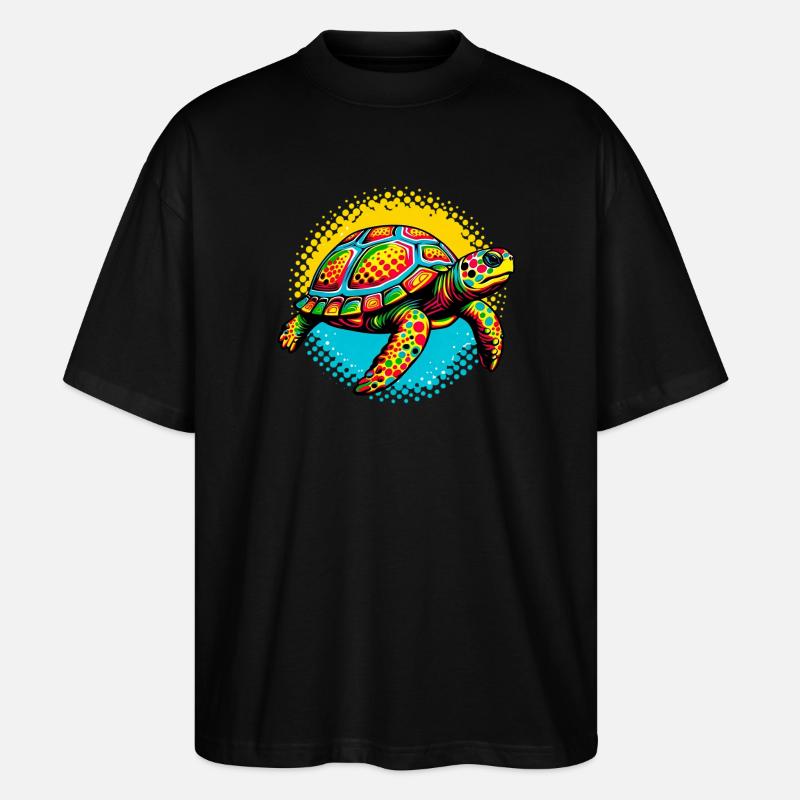 Turtle - Stanley/Stella Oversized Unisex Organic T-shirt Blaster 2.0 - black