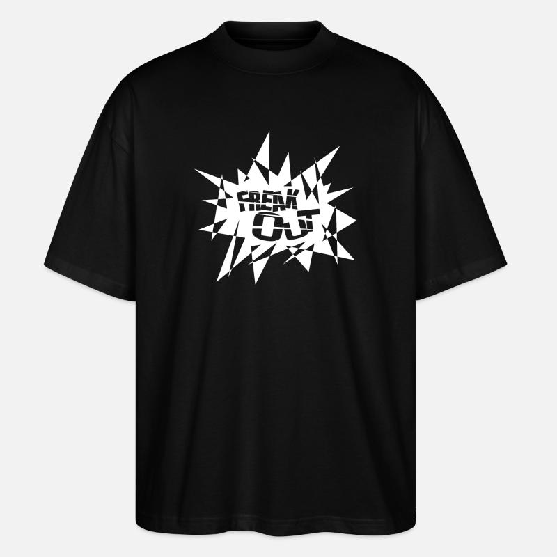 Kantiger Explosionsburst Text - Stanley/Stella Oversized Unisex Bio T-Shirt Blaster 2.0 - Schwarz