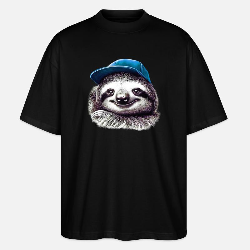 Faultier - Stanley/Stella Oversized Unisex Bio T-Shirt Blaster 2.0 - Schwarz