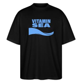 VITAMIN SEA - Stanley/Stella Oversized Unisex Organic T-shirt Blaster 2.0 - black - Front - Alina (178cm) & Michal (187cm)