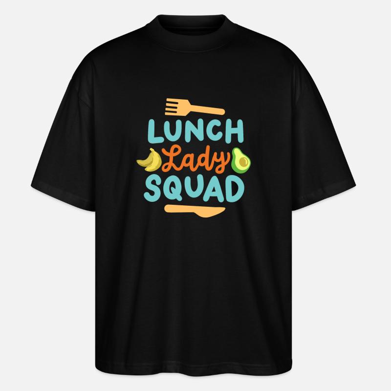 Mittagessen Schule Cafeteria Crew - Stanley/Stella Oversized Unisex Bio T-Shirt Blaster 2.0 - Schwarz