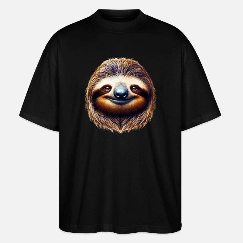 Faultier - Stanley/Stella Oversized Unisex Bio T-Shirt Blaster 2.0 - Schwarz