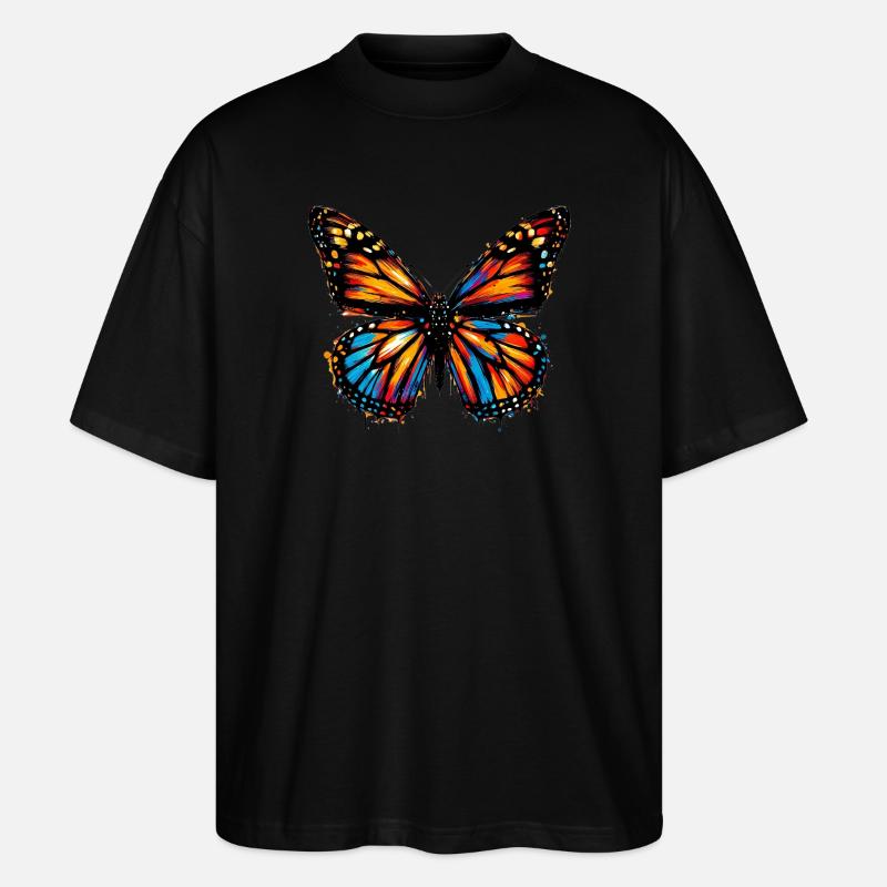 Schmetterling - Stanley/Stella Oversized Unisex Bio T-Shirt Blaster 2.0 - Schwarz