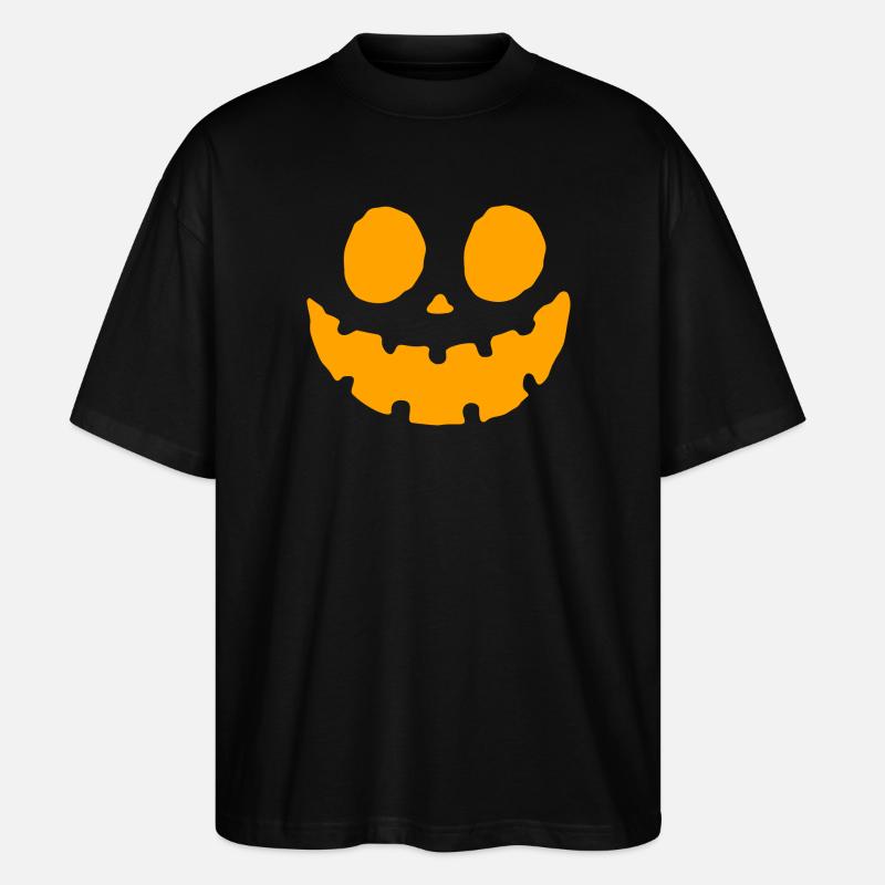 Kürbisgesicht Halloween Design - Stanley/Stella Oversized Unisex Bio T-Shirt Blaster 2.0 - Schwarz