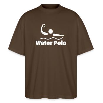 WATER POLO - Stanley/Stella Oversized Unisex Bio T-Shirt Blaster 2.0 - Dunkelbraun - Vorne - Alina (178cm) & Michal (187cm)