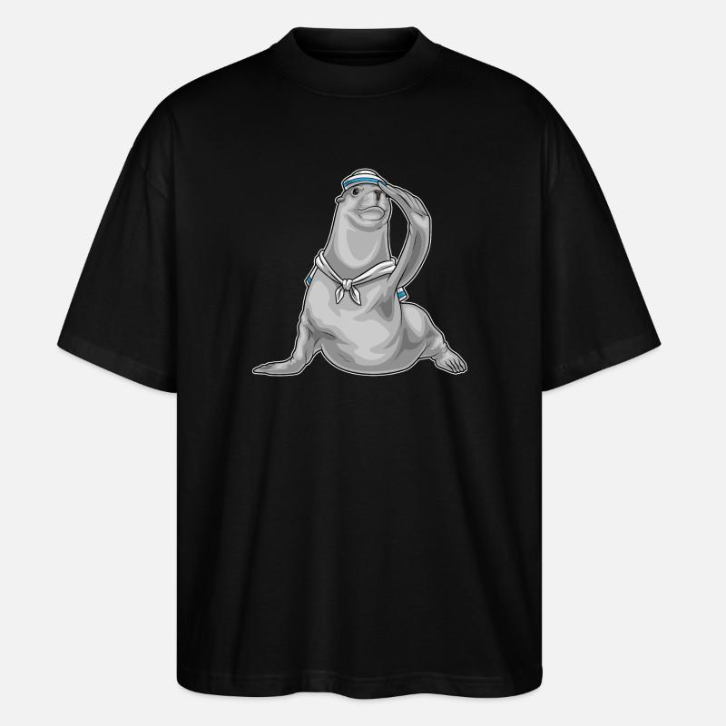 Chapeau de marin phoque - T-shirt bio Blaster 2.0 coupe oversize Stanley/Stella Unisexe - noir