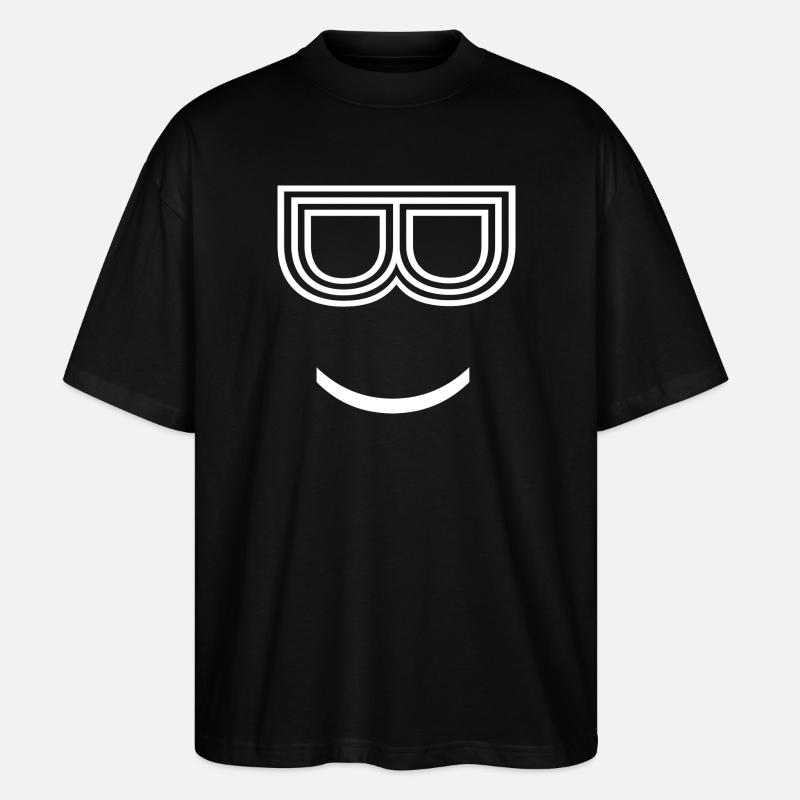 Dessin de visage cool - T-shirt bio Blaster 2.0 coupe oversize Stanley/Stella Unisexe - noir