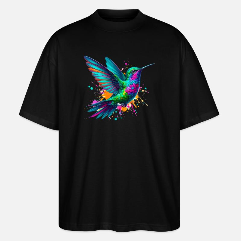 Kolibri - Stanley/Stella Oversized Unisex Bio T-Shirt Blaster 2.0 - Schwarz