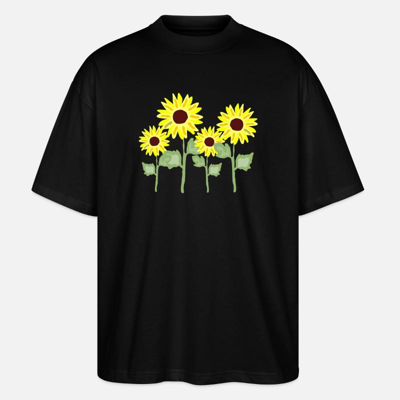 Sonnenblumenstrauß Gelb Kolorit - Stanley/Stella Oversized Unisex Bio T-Shirt Blaster 2.0 - Schwarz