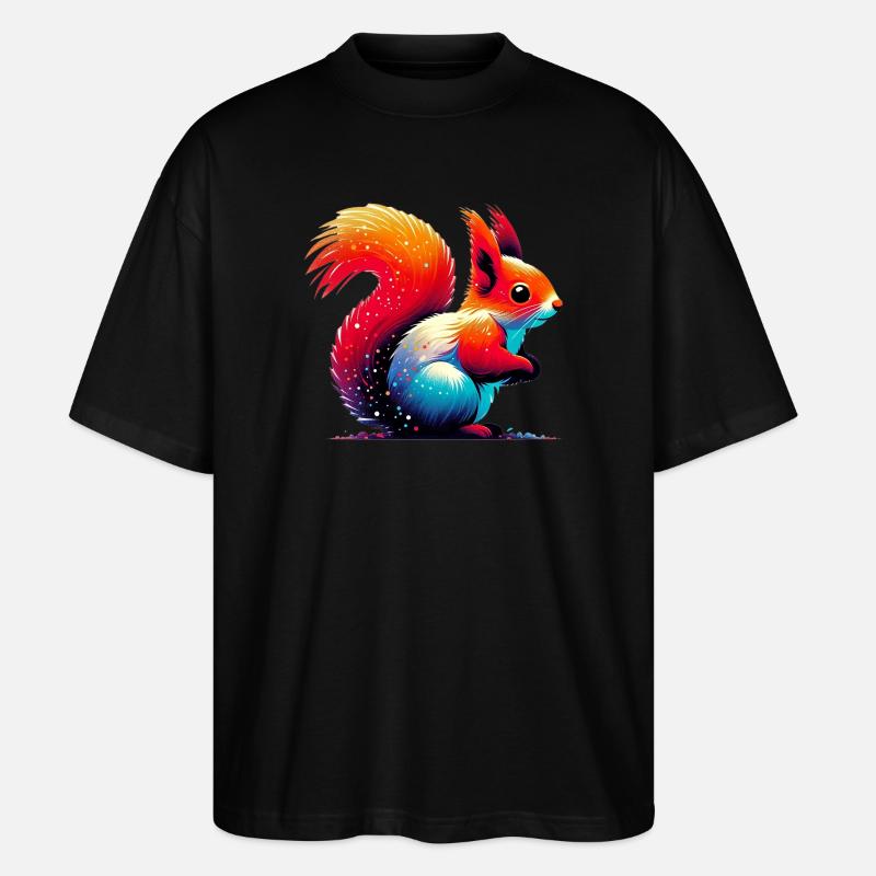 Eichhörnchen - Stanley/Stella Oversized Unisex Bio T-Shirt Blaster 2.0 - Schwarz
