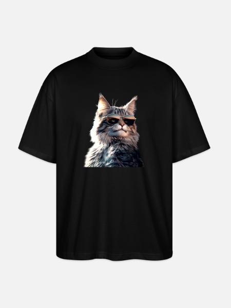Maine Coon Cat Cat Mom Cat Maine Coon Cats - Stanley/Stella Oversized Unisex Organic T-shirt Blaster 2.0 - black