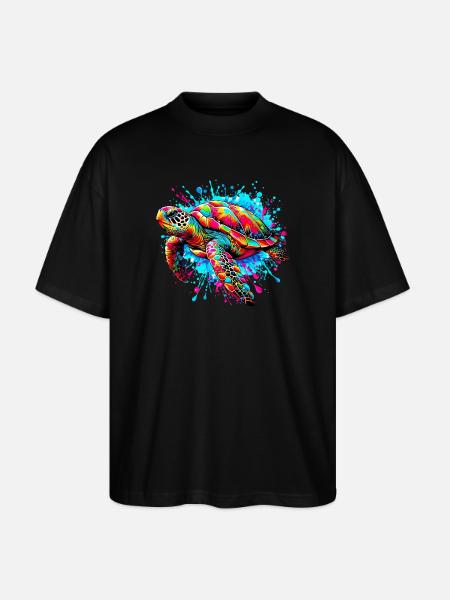 Tortue - T-shirt bio Blaster 2.0 coupe oversize Stanley/Stella Unisexe - noir