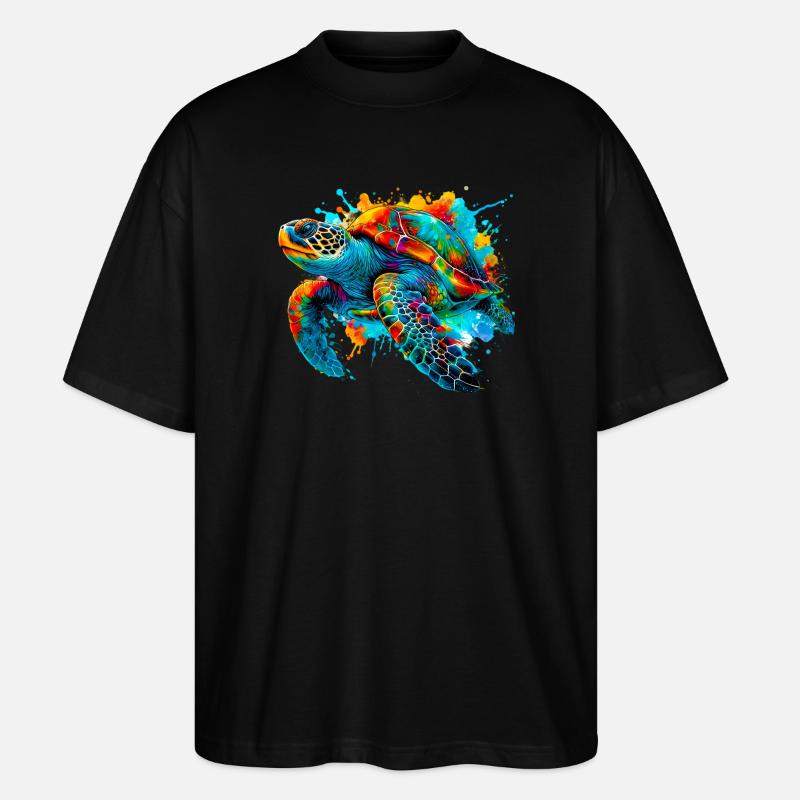 Turtle - Stanley/Stella Oversized Unisex Organic T-shirt Blaster 2.0 - black