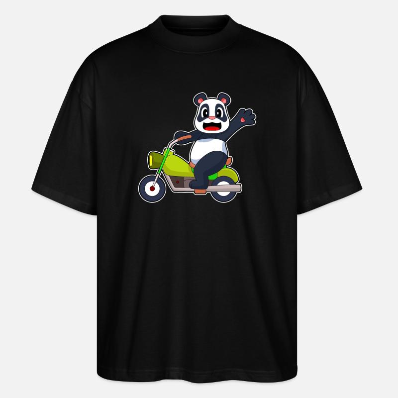 Panda Motorrad - Stanley/Stella Oversized Unisex Bio T-Shirt Blaster 2.0 - Schwarz