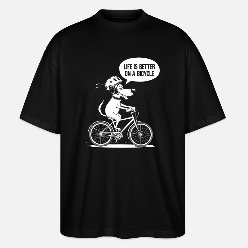 Fahrradleben Besseres Slogan-Design - Stanley/Stella Oversized Unisex Bio T-Shirt Blaster 2.0 - Schwarz