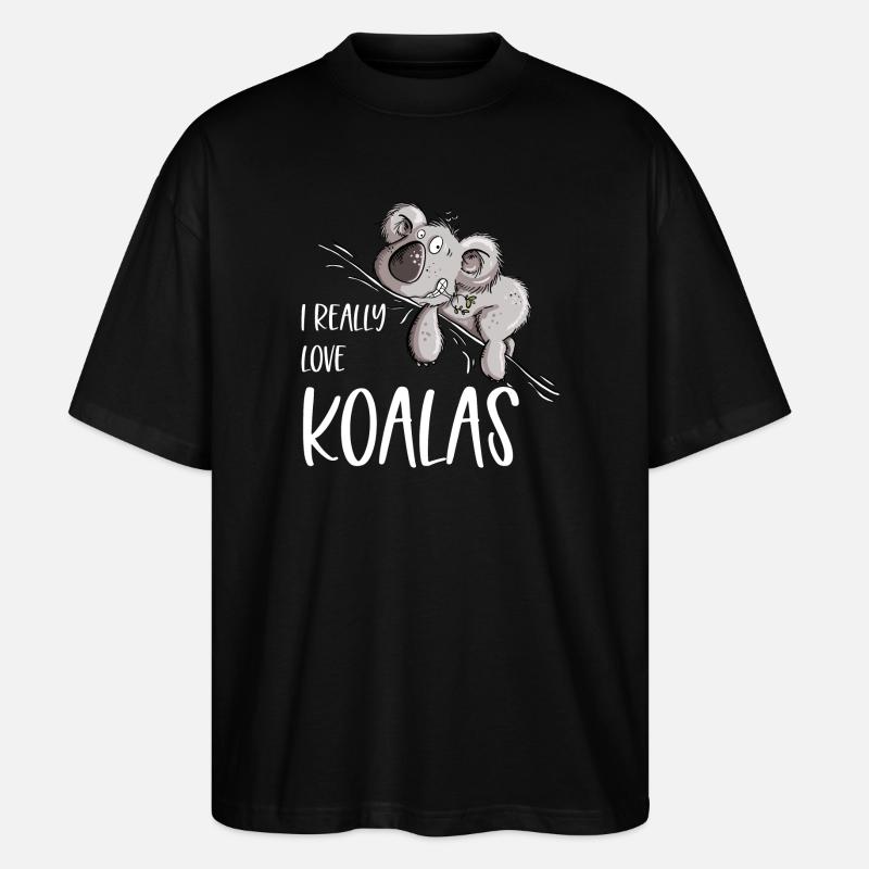 J’aime vraiment Koalas Koala Bear - T-shirt bio Blaster 2.0 coupe oversize Stanley/Stella Unisexe - noir