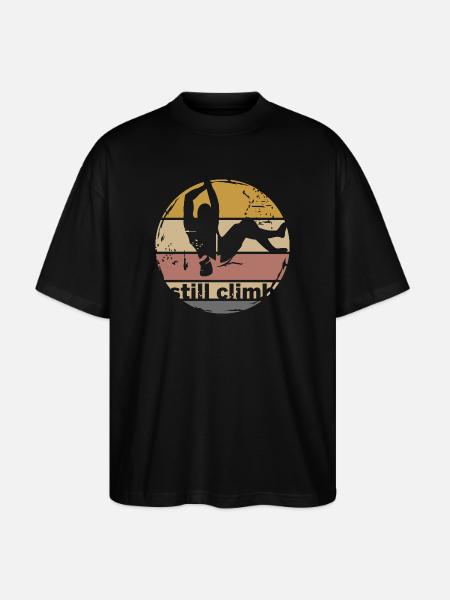 Climbing Retro Bouldering Symbol Logo Vintage Icon - Stanley/Stella Oversized Unisex Organic T-shirt Blaster 2.0 - black
