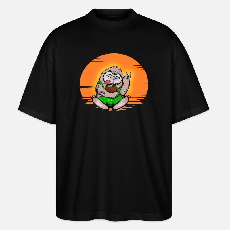 Faultier - Stanley/Stella Oversized Unisex Bio T-Shirt Blaster 2.0 - Schwarz