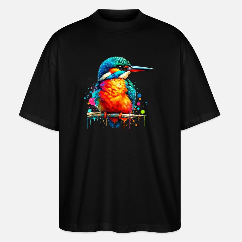 Eisvogel - Stanley/Stella Oversized Unisex Bio T-Shirt Blaster 2.0 - Schwarz