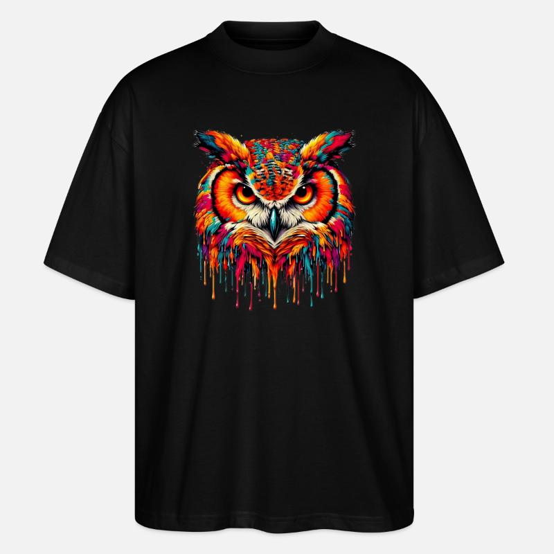 Eule - Stanley/Stella Oversized Unisex Bio T-Shirt Blaster 2.0 - Schwarz