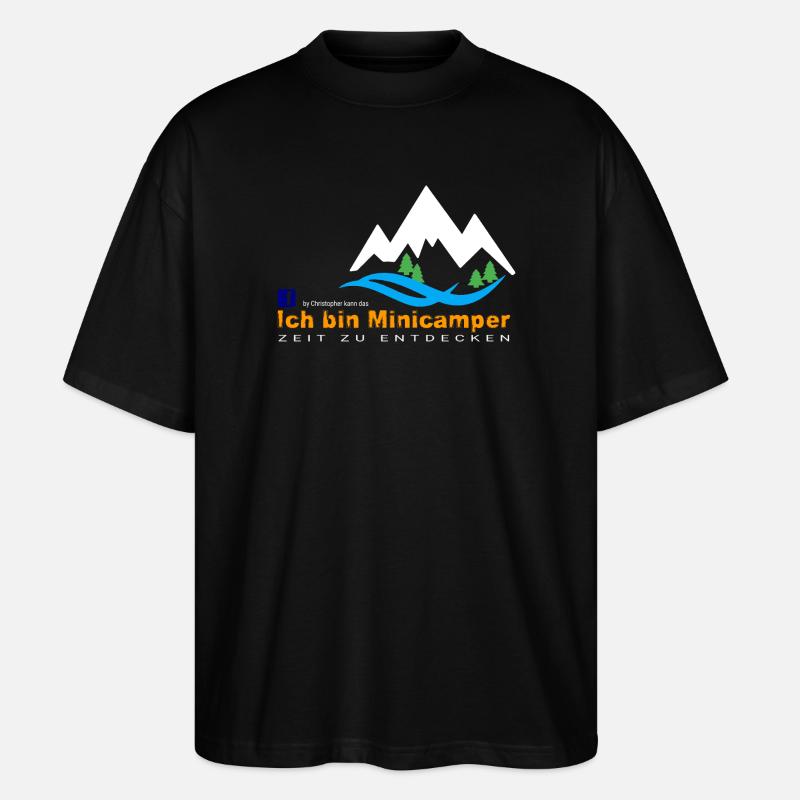 Minicamper Bergwanderer Motiv - Stanley/Stella Oversized Unisex Bio T-Shirt Blaster 2.0 - Schwarz