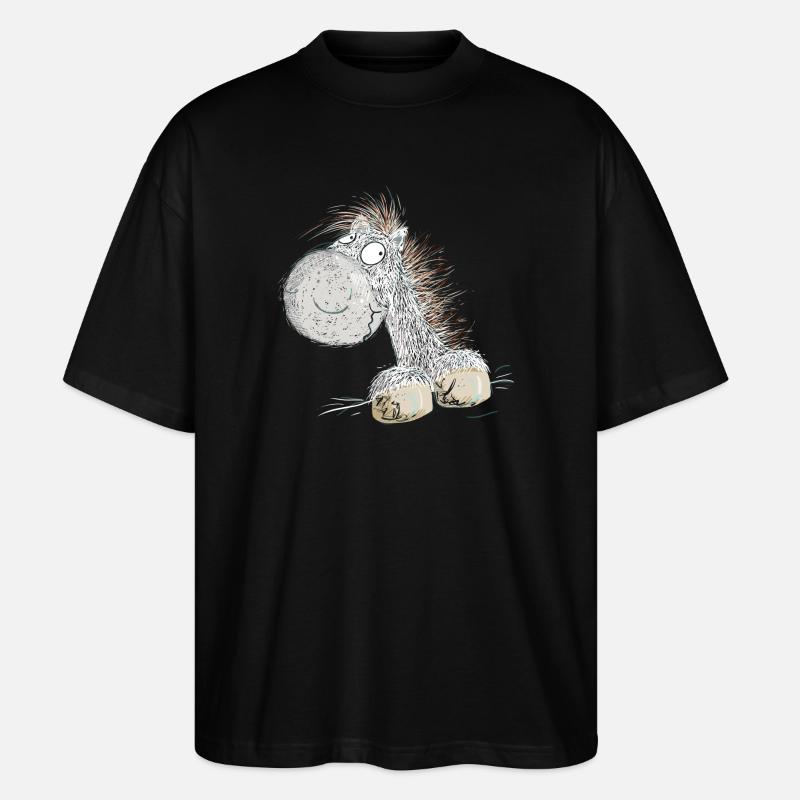 Drolliges Pferd I Pferdemotiv Für Reiter - Stanley/Stella Oversized Unisex Bio T-Shirt Blaster 2.0 - Schwarz