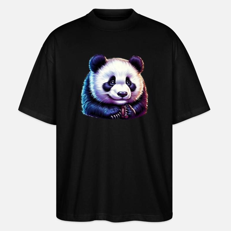 Panda - Stanley/Stella Oversized Unisex Bio T-Shirt Blaster 2.0 - Schwarz