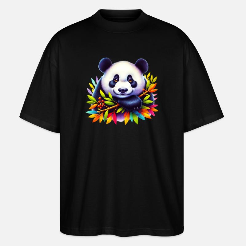Panda - Stanley/Stella Oversized Unisex Bio T-Shirt Blaster 2.0 - Schwarz