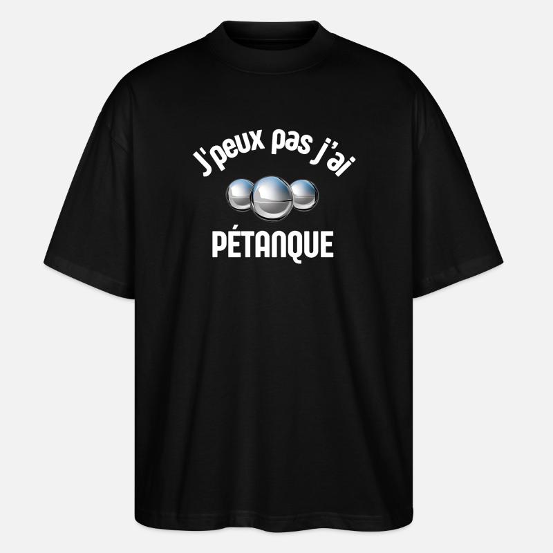 Pétanque, Melone, Petanque-Fan - Stanley/Stella Oversized Unisex Bio T-Shirt Blaster 2.0 - Schwarz