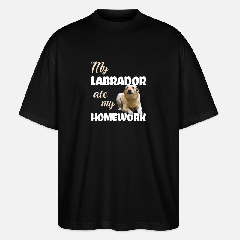 Labrador Homework - Stanley/Stella Oversized Unisex Organic T-shirt Blaster 2.0 - black