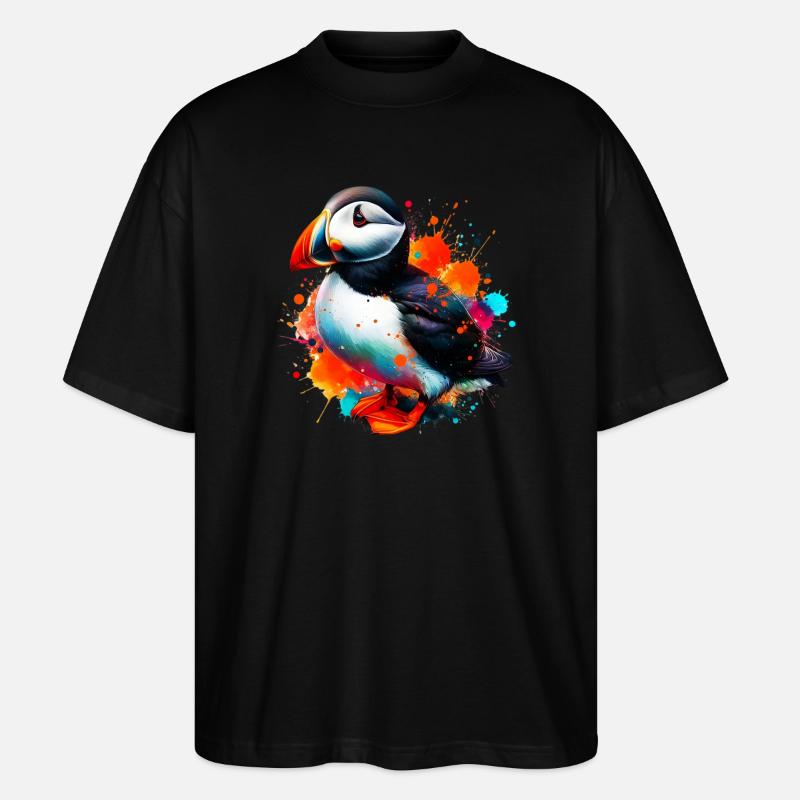 Papageitaucher - Stanley/Stella Oversized Unisex Bio T-Shirt Blaster 2.0 - Schwarz