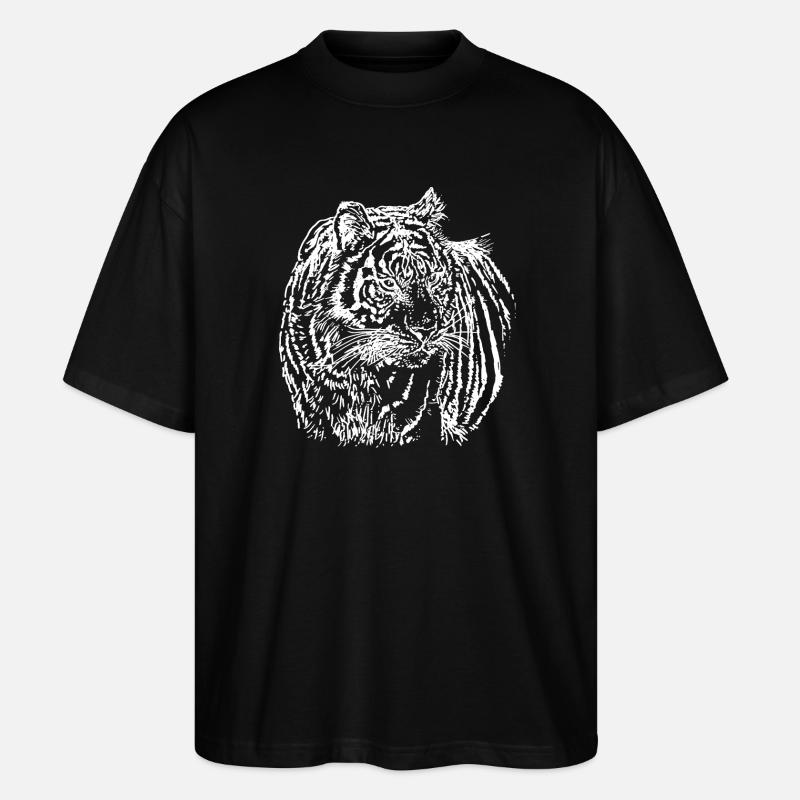 TIGER - Stanley/Stella Oversized Unisex Bio T-Shirt Blaster 2.0 - Schwarz