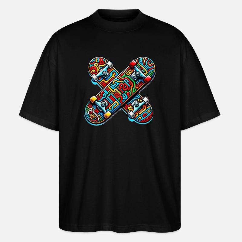 Skateboard - Stanley/Stella Oversized Unisex Bio T-Shirt Blaster 2.0 - Schwarz