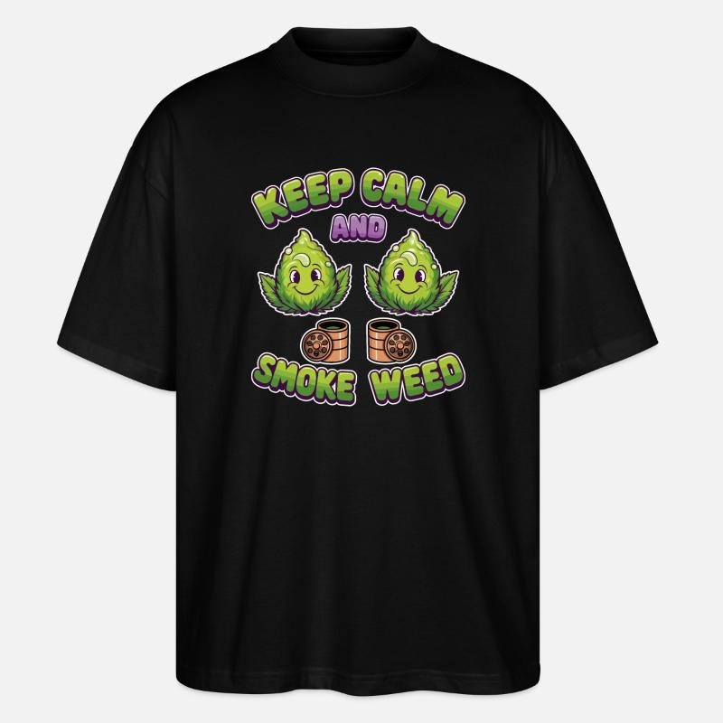 Drôles de fleurs d’herbe - T-shirt bio Blaster 2.0 coupe oversize Stanley/Stella Unisexe - noir