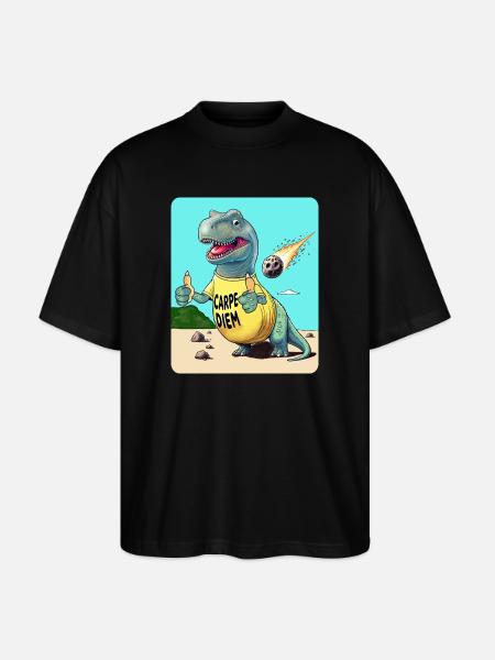 Carpe Diem Dinosaur - Stanley/Stella Oversized Unisex Organic T-shirt Blaster 2.0 - black