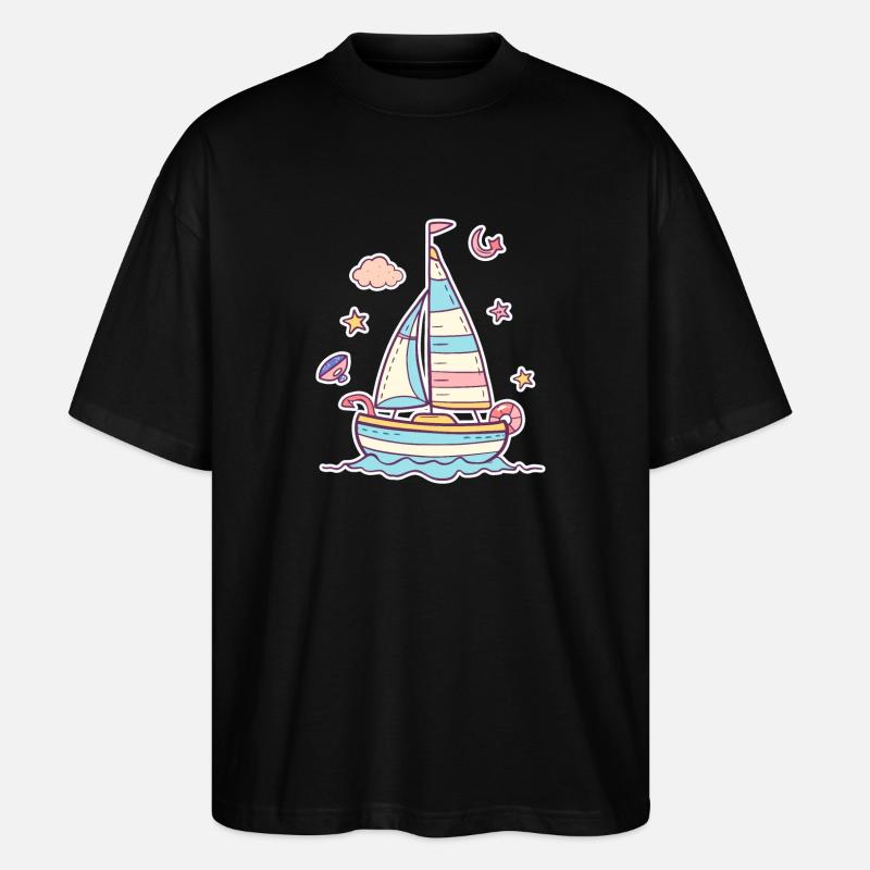 Sailing Comic Look - Stanley/Stella Oversized Unisex Organic T-shirt Blaster 2.0 - black