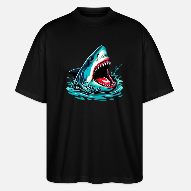 Requin - T-shirt bio Blaster 2.0 coupe oversize Stanley/Stella Unisexe - noir