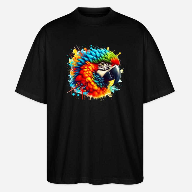 Papagei - Stanley/Stella Oversized Unisex Bio T-Shirt Blaster 2.0 - Schwarz