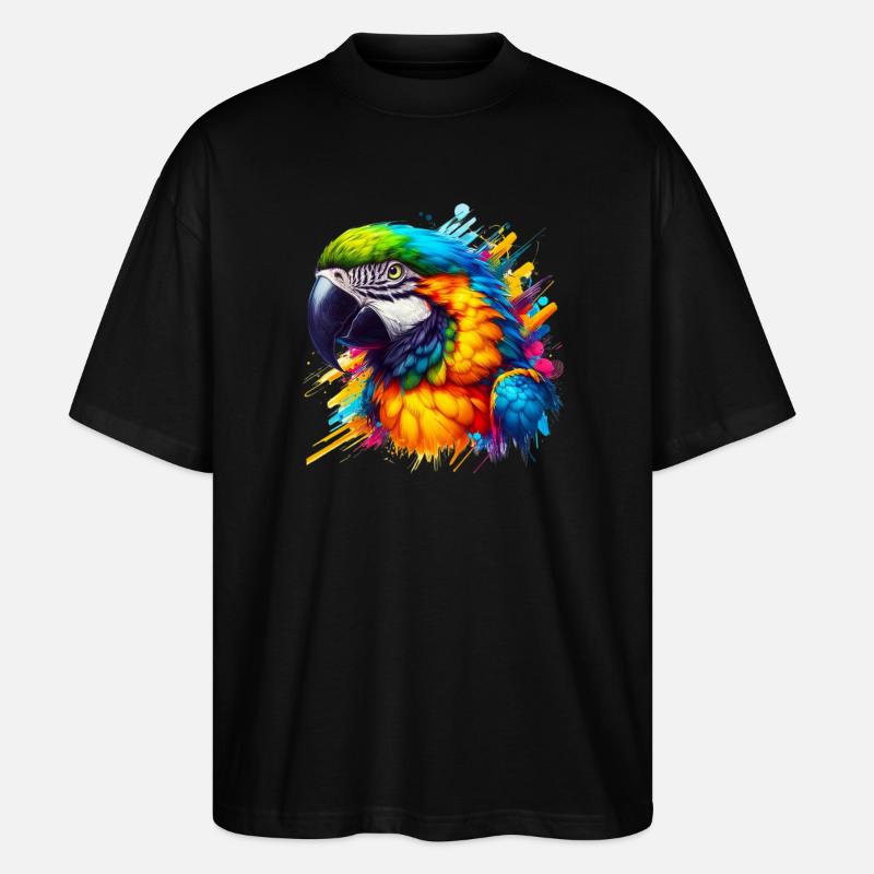 Papuga - Ekologiczne Koszulka Oversize Unisex Stanley/Stella Blaster 2.0 - czarny
