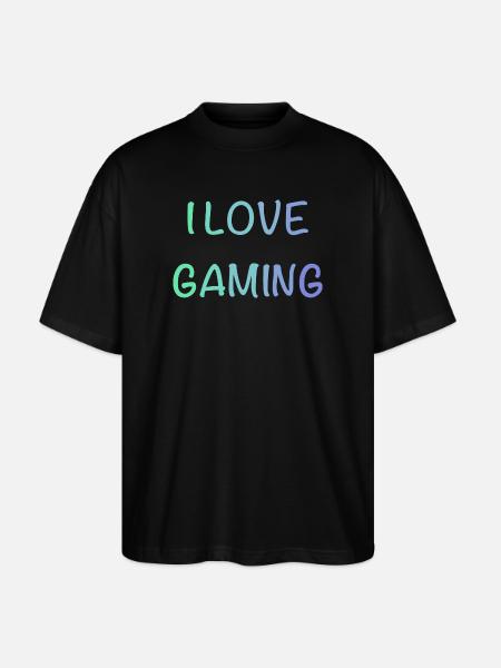 I Love Gaming - Stanley/Stella Oversized Unisex Organic T-shirt Blaster 2.0 - black
