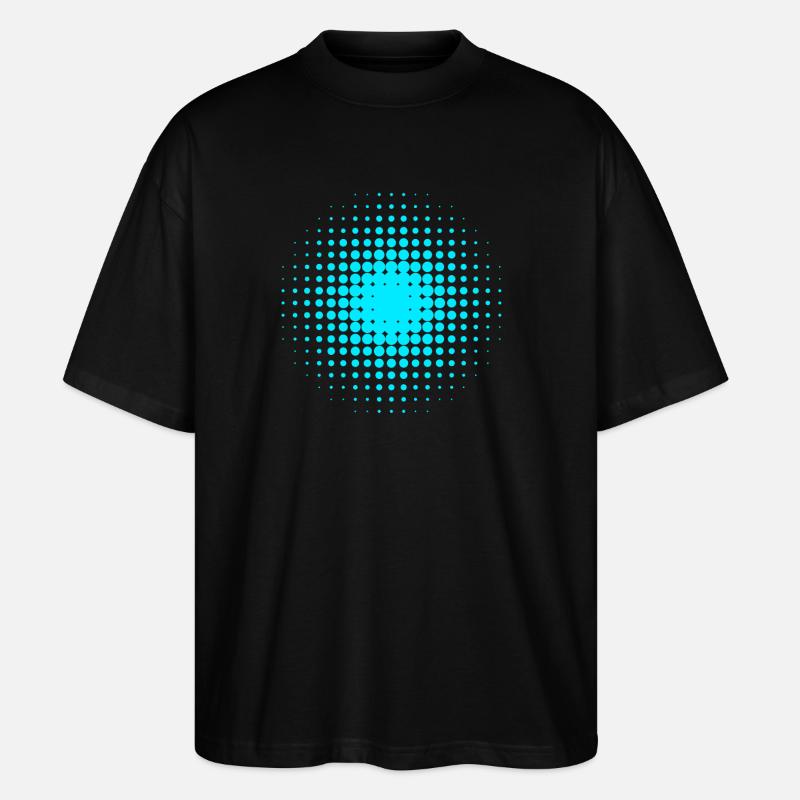 Abstract Blue-Gray Dot Patterns - Stanley/Stella Oversized Unisex Organic T-shirt Blaster 2.0 - black