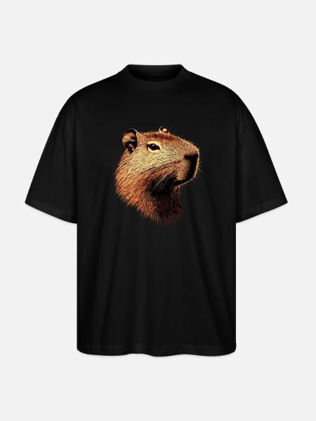 Capybara Be Capy Capybara Hauska Capybara - Stanley/Stella Blaster 2.0 Unisex Oversized Luomu T-paita - musta