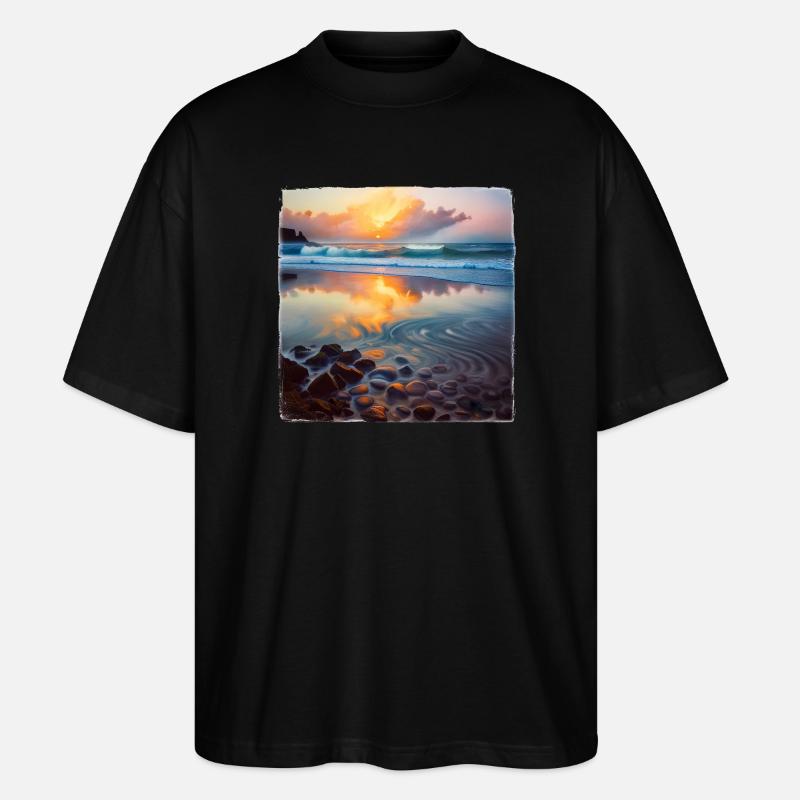 Plage Cailloux - T-shirt bio Blaster 2.0 coupe oversize Stanley/Stella Unisexe - noir