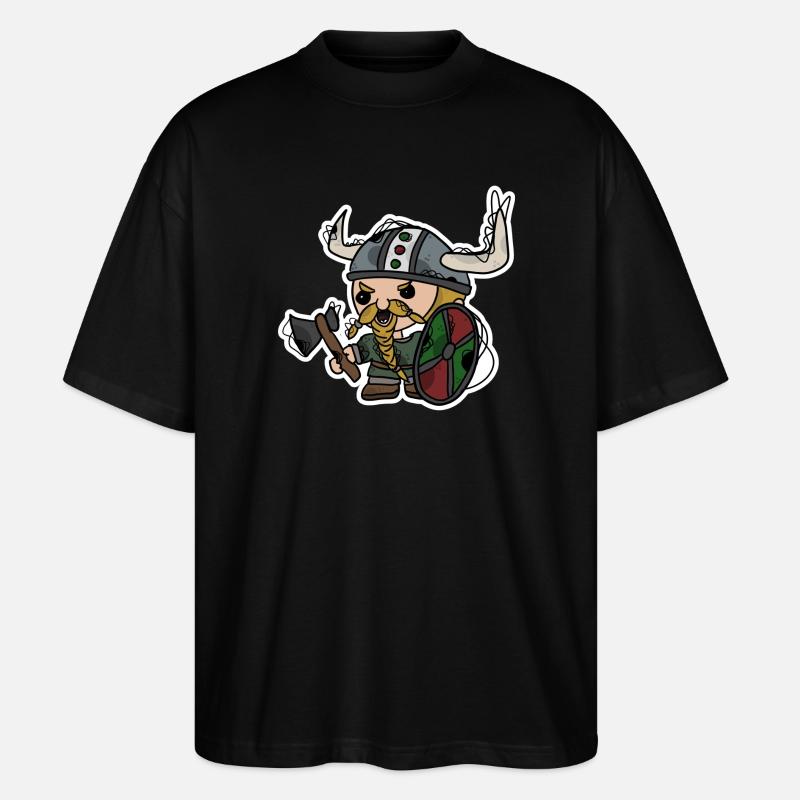 Wikinger | Krieger | Zwerg - Stanley/Stella Oversized Unisex Bio T-Shirt Blaster 2.0 - Schwarz